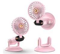 CNMTCCO Ventilateur manuel,Mini ventilateur portable,Ventilateur USB 5 vitesses,Rechargeable,Pliable pour les déplacements, le bureau et le camping(Rose)
