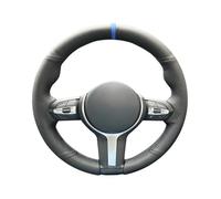 CNMVCJSAR Couvre Volant Voiture Couvre Couverture Tressée Volant De Voiture en Cuir Artificiel pour F87 M2 F80 M3 F82 M4 M5 F12 F13 M6 F85 X5 M F86 F33 X6 M F30 M Sport(Light Blue Thread)