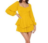 CNNBYYDS Costume Pirate Femme Halloween Robe Blanche Pirate Manches Longues Col carré Dos Nu Mini Robe élégante et Sexy - Rockabilly plissée Fête Plage pour Femme Deguisement Carnaval