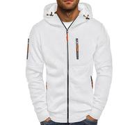 CNNBYYDS Sweat Zippé Homme Gris Veste Sweats à Capuche Homme Capuche Sportswear Sweat Décontracté Hoodie Cardigan Manches Longues Couleur Unie Sweat-Shirt avec Poche Sweat Vêtements