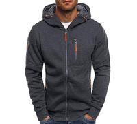 CNNBYYDS Sweat Zippé Homme Gris Veste Sweats à Capuche Homme Capuche Sportswear Sweat Décontracté Hoodie Cardigan Manches Longues Couleur Unie Sweat-Shirt avec Poche Sweat Vêtements