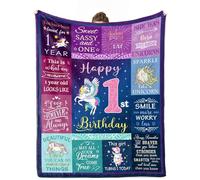 cnnouart Cadeaux d'anniversaire pour fille d'un an - Cadeau de première décoration, couverture ultra douce pour 1er anniversaire (150 x 200 cm)