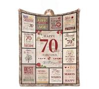 cnnouart Couverture cadeau de 70e anniversaire pour femme, cadeaux pour femmes de 70 ans, cadeaux de décoration pour maman de soixante-dix ans (150 x 230 cm)