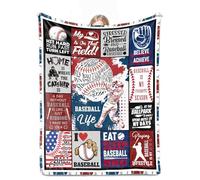 cnnouart Couverture cadeau de baseball pour garçons de 8 à 12 ans - Cadeau pour joueur d'équipe de baseball/fan de baseball pour homme, anniversaire, Noël (100 x 130 cm)