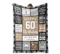 cnnouart Couverture cadeau pour 60e anniversaire pour homme, idée de décoration pour homme, cadeaux pour 60 ans (130 x 180 cm)