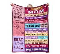 cnnouart Couverture pour maman de la part de sa fille et de son fils - I Love You Mom - Cadeaux de fête des mères pour la Saint-Valentin pour les mères - to My Mom's couvertures (150 x 200 cm)