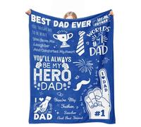 cnnouart Idées cadeaux d'anniversaire pour papas - Cadeaux pour papa de la part de sa fille et fils - Couverture Best Dad Ever pour père qui ne veut rien (100 x 130 cm)