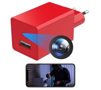 cnou Camera Espion WiFi 1080P caméra de Surveillance sans Fil - Red | Chargeur USB,1080p HD,détection de mouvement, Wi-Fi 2,4G,sécurité intérieure,appli mobile,visio et surveillance à distance