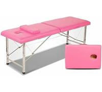 CNPRAZ Camille De Massage Portable, Camille De Massage Portable, Camille De Beauté Pliable Légère en Aluminium De 2 Sections, pour Salon De Tatouages, Visages Et Spa (Rose)