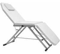 CNPRAZ Camille De Massage Portable, Pliable, avec Appui Réglable, pour Salon De Beauté, avec 3 Chaises Pliables, Couleur Blanc
