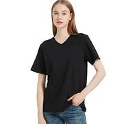 CNPRAZ T-Shirts de Protection EMF pour Femmes, Chemises à Manches Courtes Faraday, vêtements Anti-Radiation, Hauts à col en V bloquant Les radiations 5G
