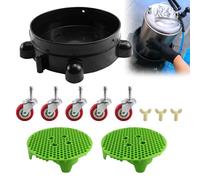 CNQLIS Chariot seau de 136,1 l avec 5 roulettes robustes, deux d'entre eux ont des freins de verrouillage, avec 2 inserts de seau pour lavage de voiture, détails professionnels, charge 136,1 kg, noir