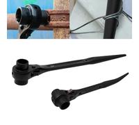 CNQLIS Lot de 2 clés d'échafaudage à double douille 7/8" x 3/4" et métrique 17 mm x 19 mm Outil d'échafaudage à cliquet Spud