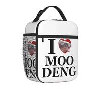 CNQPJKYAQ Je c’est Mon cœur Moo Deng Sac à Lunch Isolant Grand Contenant Thermique Sac Thermique boîte à Lunch école Pique-Hommes Femmes