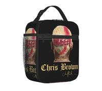 CNQPJKYAQ Saquet à Lunch Isolant Chris Brown Merch pour Bureau Scolaire, Sac de Rangement Alimentaire, Refroidisseur Portable Boîte à Lunch Thermique