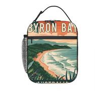 CNQPJKYAQ Visitez Byron Bay en Australie - Coastal Bliss Vintage Travel Art Un Sac à Lunch