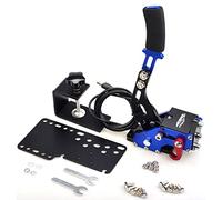 CNRAQR Frein à main USB pour jeu de course PC pour SIM 16 bits, compatible avec G27 G29 G920 G923 T500 T300 Simulateur de frein à main linéaire bleu (avec clip de fixation et plaque