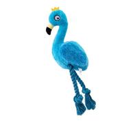 Cnrfeoap Adorable jouet à mâcher en forme de flamants roses pour chien en corde de coton qui couine interaction nettoyage des dents races jeu jeu flamant rose jouet pour chien