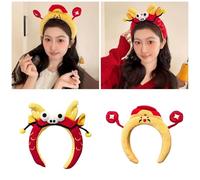 Cnrfeoap Bandeau en peluche sur le thème du festival Dieu de la richesse/tête de dragon pour différents événements sur le thème de l'âge et des vacances
