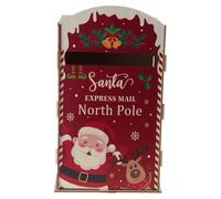 Cnrfeoap Boîte aux lettres fabriquée à la main en bois durable pour cheminées, présentoir de table pour enfants Père Noël
