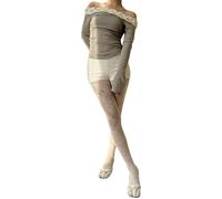 Cnrfeoap Collants en dentelle florale pour femme - Collants élégants pour les fêtes et les soirées, blanc, Taille unique
