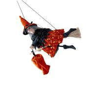 Cnrfeoap Costume de sorcière d'Halloween avec sac à balai et chapeau - Accessoires de fête sur le thème d'Halloween pour adultes