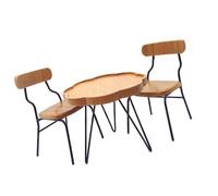 Cnrfeoap Ensemble de meubles miniatures réalistes pour maison de poupée 1/12 - Accessoires de décoration de scène en bois - Table et chaise de loisirs - Modèle de figurine - Meubles de maison de