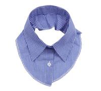 Cnrfeoap Femmes Col Détachable Carreaux Insert Chemisier avec Col Pointé Châle Revers Élégant Art Décoratif Faux Rapide Clip Attache, C, taille unique