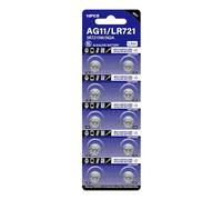 Cnrfeoap Lot de 10 piles bouton LR721 1,5 V alcalines stables pour gadgets et accessoires de rechange pour calculatrice AG11/D361/D362