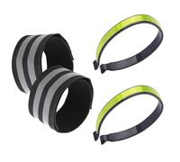 Cnrfeoap Lot de 4 sangles réfléchissantes larges pour pantalon de sport, course à pied, cheville, accessoires de cyclisme, sangle de jambe confortable