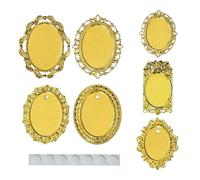 Cnrfeoap Lot de 7 cadres photo miniatures en alliage - Accessoires de décoration pour maison de poupée - Accessoires de décoration pour scène personnalisable