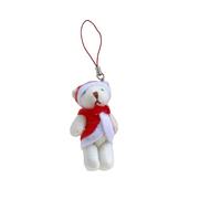 Cnrfeoap Porte-clés avec lanière de téléphone en forme d'ours articulé à la mode - Adorable décoration de Noël pour sacs et usage quotidien - Accessoire de sangle de téléphone en peluche douce