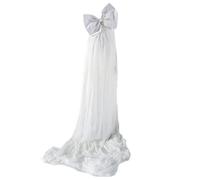 Cnrfeoap Robe de maternité élégante sans bretelles pour la photographie et les moments mémorables avec un grand nœud en mousseline de soie, robe longue sans bretelles, blanc, L