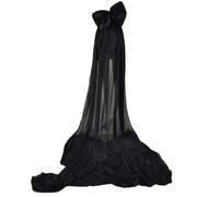 Cnrfeoap Robe de maternité élégante sans bretelles pour la photographie et les moments mémorables avec un grand nœud en mousseline de soie, robe longue sans bretelles, Noir , XL