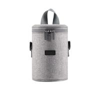 Cnrfeoap Sac à lentilles léger en forme de cylindre avec intérieur rembourré pour un transport sûr et un rangement organisé d'accessoires compact, gris, S, Beauté de masse