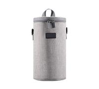 Cnrfeoap Sac à lentilles léger en forme de cylindre avec intérieur rembourré pour un transport sûr et un rangement organisé d'accessoires compact, gris, L, Beauté de masse