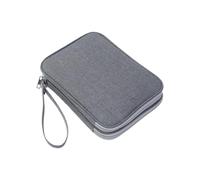 Cnrfeoap Sac de rangement à double couche pour appareils électroniques avec poignée pour la portabilité des organiseurs de poche en maille, gris, L, Beauté de masse