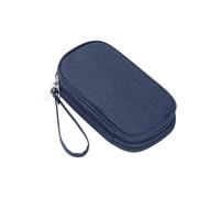 Cnrfeoap Sac de rangement à double couche pour appareils électroniques avec poignée pour la portabilité des organiseurs de poche en maille, bleu, S, Beauté de masse