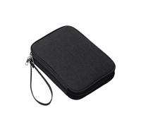 Cnrfeoap Sac de rangement à double couche pour appareils électroniques avec poignée pour la portabilité des organiseurs de poche en maille, Noir , L, Beauté de masse