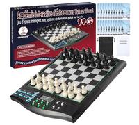 CNSENIOR Échiquier Électronique Interactif 2000 ELO - Jeu d’Échecs Électronique avec LED, Tuteur Vocal Français, Plateau Magnétique Portable - Ordinateur d’Échecs pour Adultes & Enfants Débutants
