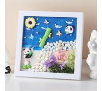 CNSUNWITZ Kits d'art en verre de mer, Kit d'art en résine pour la plage, Nouveaux kits d'art et d'artisanat en mosaïque, Kit de peinture océanique, Pour décoration d'intérieur (F)