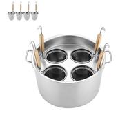 CNSUNWITZ Marmites à pâtes en acier inoxydable avec passoire, ensemble de marmites à pâtes 3/4/5 trous avec couvercle, marmite vapeur et marmite à fond pour la cuisson des nouilles (4 holes,D,1)