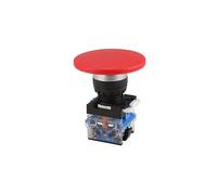 CNTD Momentary Big 60mm Mushroom Cap Push Button Switch Self Reset No Lock Round 1NO1NC Silver Button 22mm LA38-11M/60 NWPNLXEA(Rot,Self locking type)