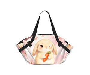 CNTDBU Adorable sac de pique-nique 2 en 1 - Tapis rond pliable et imperméable pour plage, parc - Sac fourre-tout portable avec poches de rangement pour aventures en plein air