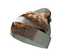 Cntdbu Alpaga Avatar Bonnet tricoté unisexe avec imprimé intégral - Bonnet d'hiver doux pour homme et femme - Bonnet extensible et chaud - Cadeau amusant - Noir