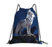 CNTDBU Alpha Wolf Leader Grand sac à dos imperméable et léger pour le sport, sac à dos décontracté avec cordon de serrage pour voyage randonnée