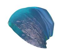 CNTDBU an Island in The Ocean - Bonnet unisexe imprimé intégral - Doux et extensible - Bonnet fantaisie double face - Cadeau amusant pour hommes, femmes, couples - Noir