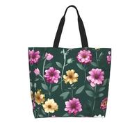 CNTDBU Beau sac fourre-tout de grande capacité à fleurs violettes pour femme - Polyester résistant à l'eau pour le shopping, le travail, un usage quotidien