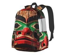 CNTDBU Beaver Totem Pole Sac à dos léger et décontracté pour adultes - Sac à dos de voyage de grande capacité avec bretelles rembourrées - Sac de navetteur résistant à l'eau
