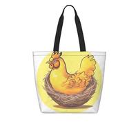 CNTDBU Bird's Nest Golden Chicken Tyvek Sac fourre-tout réutilisable en papier, léger, pliable, imperméable, durable, respectueux de l'environnement pour le shopping, le travail, les voyages